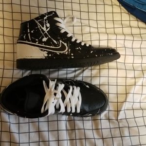 Custom black paint splatter Jordan 1